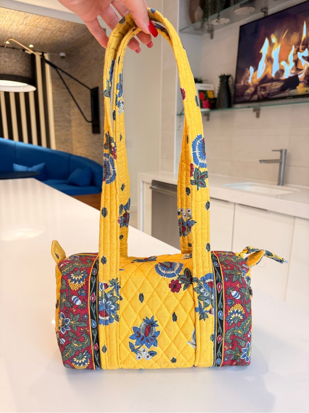 Rare Vintage 90s Y2K Vera Bradley French Yellow Small Duffle Bag Made USA - Picture 1 of 15